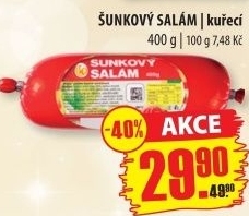 Kuřecí šunkový salám DZ Klatovy