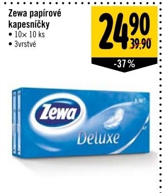 Papírové kapesníčky 3vrstvé Deluxe Zewa