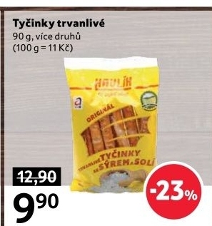 Tyčinky trvanlivé se sýrem a solí Havlík