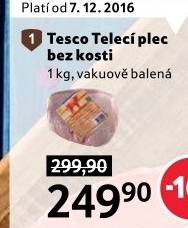 Telecí plec bez kosti Tesco