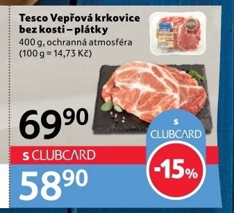 Vepřová krkovice bez kosti Tesco