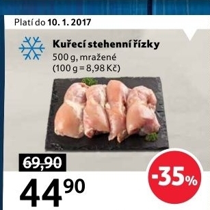 Kuřecí stehenní řízky mražené