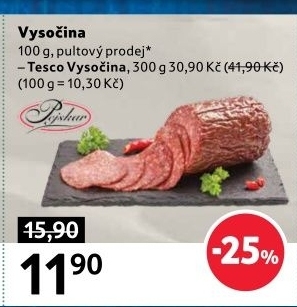 Salám Vysočina Tesco