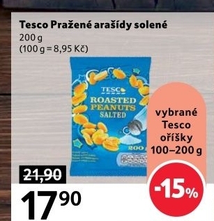 Pražené arašídy Tesco
