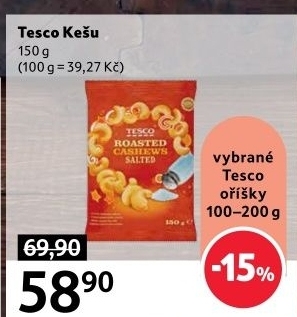 Kešu pražené Tesco