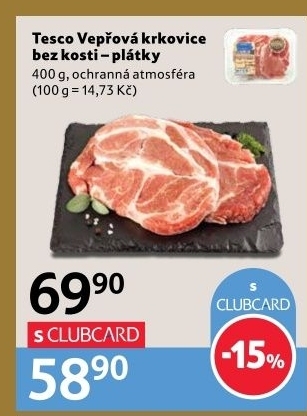 Vepřová krkovice bez kosti Tesco