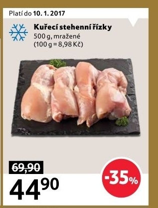 Kuřecí stehenní řízky mražené