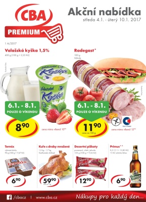 akční leták CBA 4.1.2017-10.1.2017