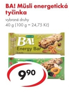 Müsli energetická tyčinka Ba! Bakalland