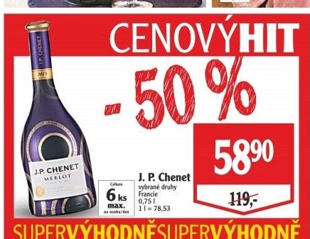 Víno Merlot J.P. Chenet