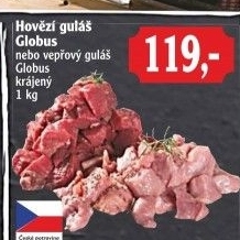 Hovězí maso na guláš Globus