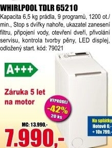 Pračka Whirlpool TDLR 65210