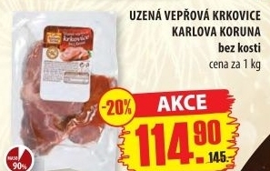 Vepřová krkovice uzená bez kosti Karlova Koruna