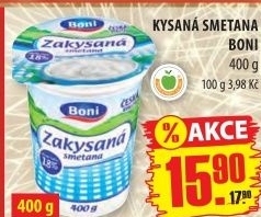 Smetana zakysaná Boni 18%