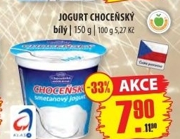 Bílý jogurt smetanový Choceňský