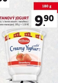 Jogurt smetanový ovocný Milbona