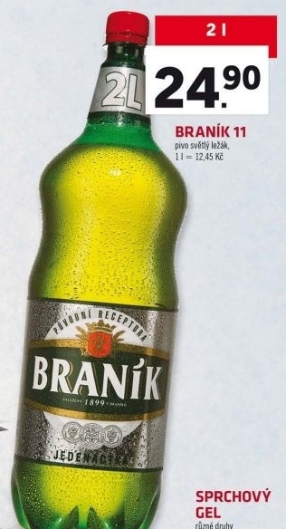 Pivo světlý ležák 11° Jedenáctka Braník