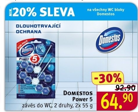 WC blok tuhý Power 5 Domestos