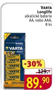 Baterie alkalické Longlife Varta