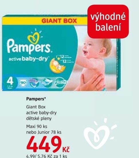 Pleny dětské Pampers Active Baby Dry