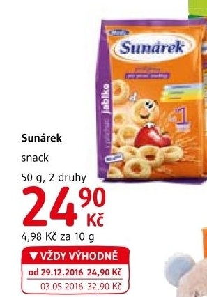 Snack pro první zoubky Sunárek