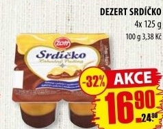 Pudinkový dezert Srdíčko Zott
