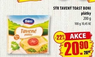 Sýr tavený toast Boni