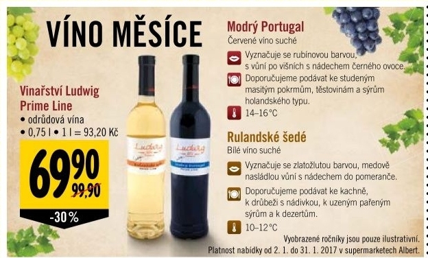 Víno Rulandské šedé Prime Line Vinařství Ludwig