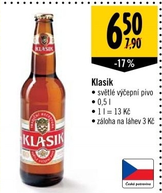 Pivo světlé výčepní 10° Klasik