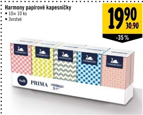Papírové kapesníčky 3vrstvé Harmony