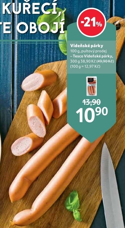 Párky vídeňské Tesco