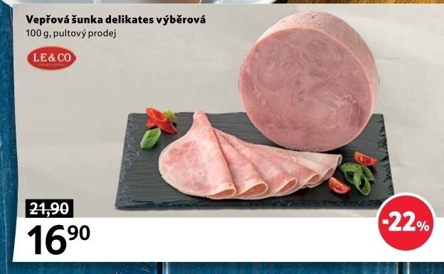 Šunka vepřová delikates výběrová LE&