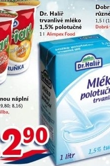Trvanlivé mléko Dr. Halíř - 1,5% polotučné