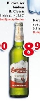 Pivo světlé výčepní B: Classic Budweiser Budvar