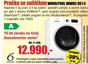 Pračka Whirlpool WWDC 9614