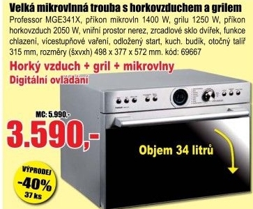 Mikrovlnná trouba 3v1 Professor MGE341X