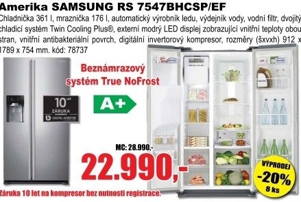 Americká chladnička Samsung RS 7547BHCSP/EF