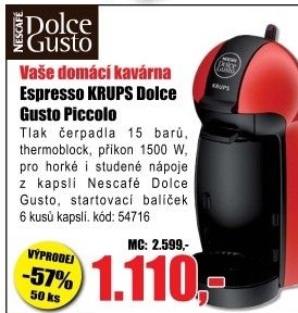 Kávovar Dolce Gusto Nescafé Piccolo Krups KP100