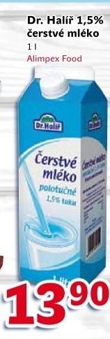Mléko čerstvé Dr. Halíř - 1,5% polotučné