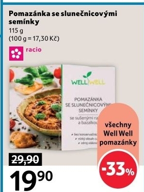 Pomazánka se slunečnicovými semínky bio Well Well