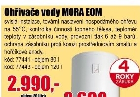 Ohřívač vody Mora EOM