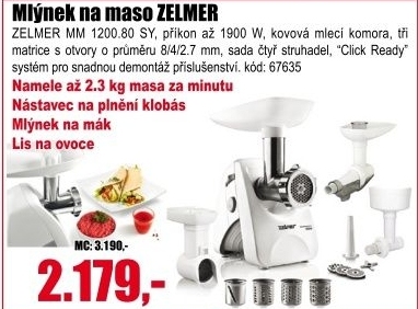 Mlýnek na maso Zelmer MM 1200.80 SY