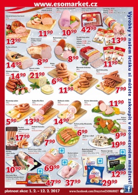 akční leták ESO MARKET 1.2.2017-12.2.2017