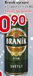 Pivo světlé výčepní 10° Braník
