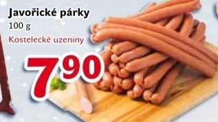 Párky javořické Kostelecké uzeniny