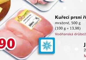 Řízky kuřecí prsní mražené Vodňanské kuře