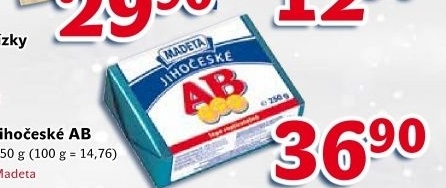 Máslo Jihočeské AB Madeta