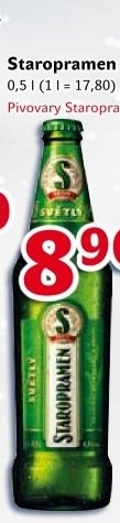 Pivo světlé výčepní 10° Staropramen