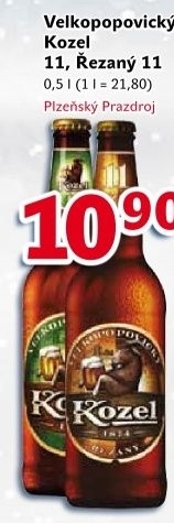 Pivo světlý ležák 11° Medium Velkopopovický Kozel