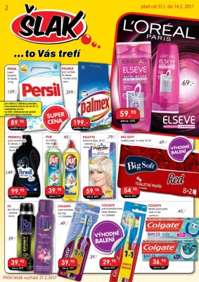 akční leták Šlak drogerie 31.1.2017-14.2.2017